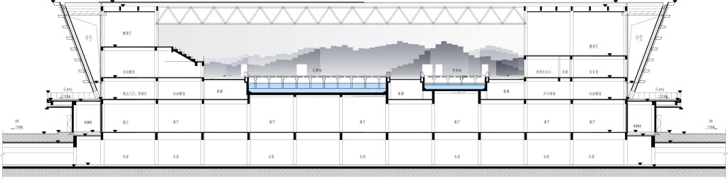 游泳馆剖面图B
